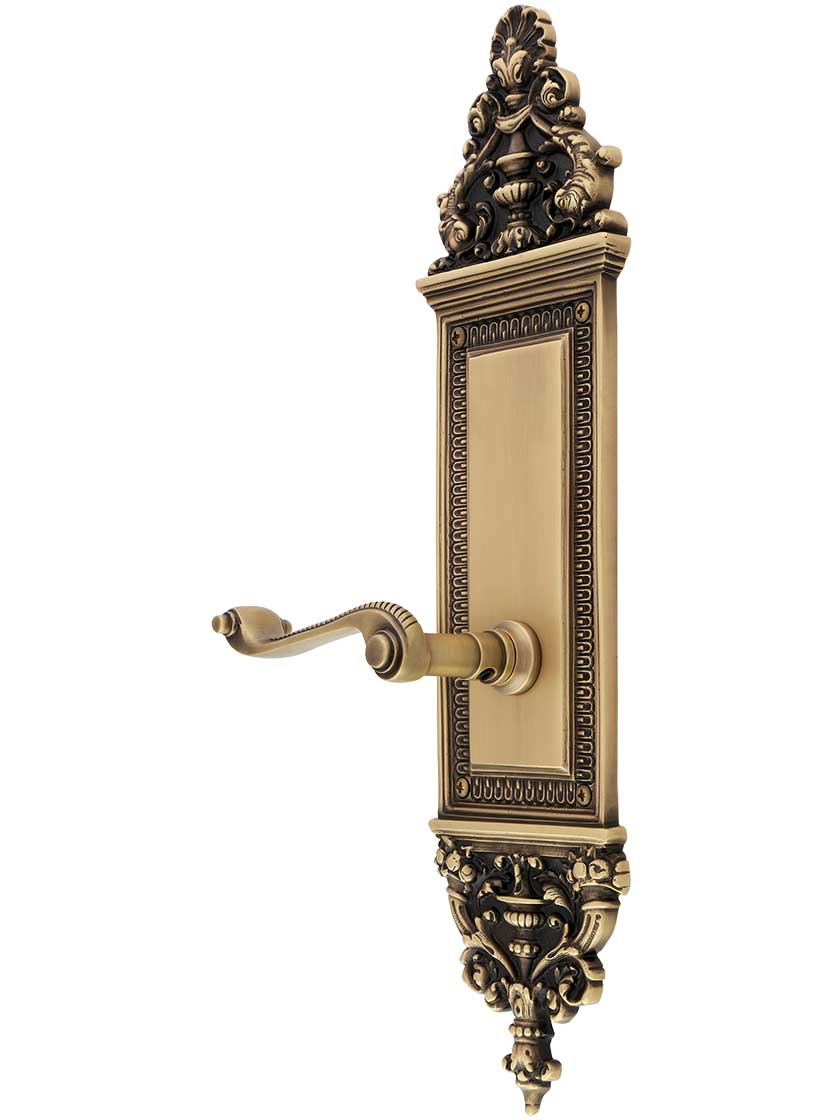 Apollo Interior Door Set with Rope Lever Handles In Antique Brass